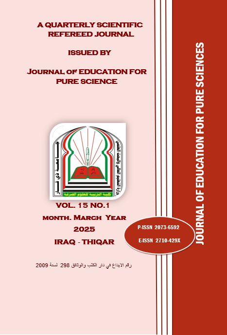 					View Vol. 15 No. 1 (2025): JOURNAL OF EDUCATION FOR PURE SCIENCE
				