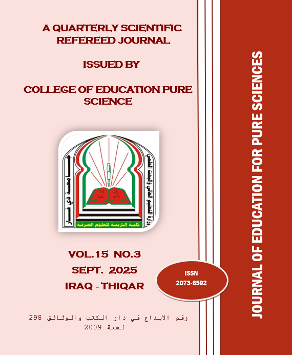 					View Vol. 15 No. 3 (2025): JOURNAL OF EDUCATION FOR PURE SCIENCE
				
