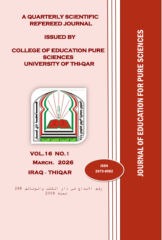 					View Vol. 16 No. 1 (2026): JOURNAL OF EDUCATION FOR PURE SCIENCE
				